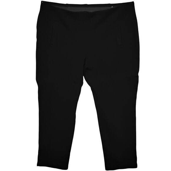 Chico's Pull On Pants Size 2 (large) Black Elastic Waist Mock Pockets - Picture 1 of 8